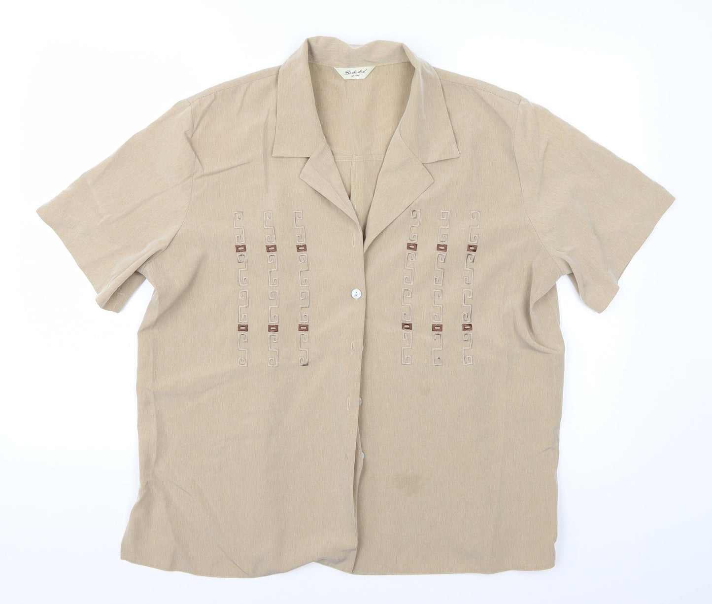Berkeley Womens Beige   Basic Button-Up Size 20