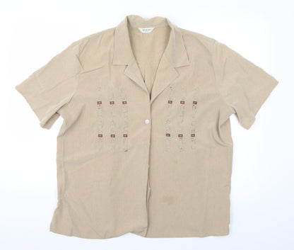 Berkeley Womens Beige   Basic Button-Up Size 20