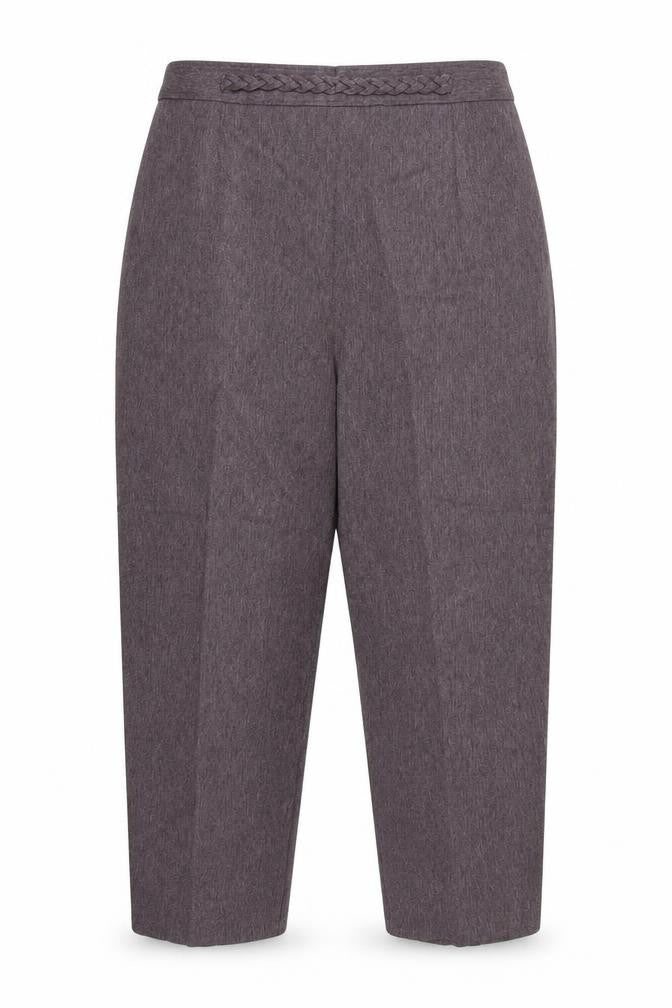 Front view of Berketex women’s purple chino trousers, size UK 20, 25-inch leg