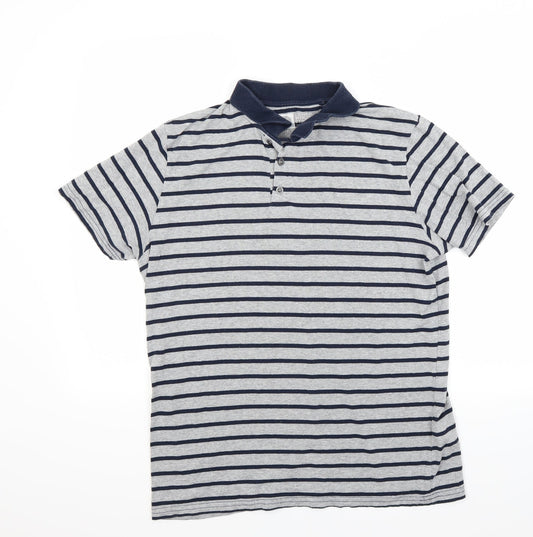 Ceader wood state Mens Grey Striped   Polo Size M