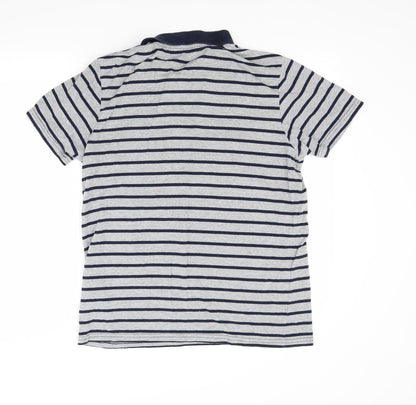 Ceader wood state Mens Grey Striped   Polo Size M