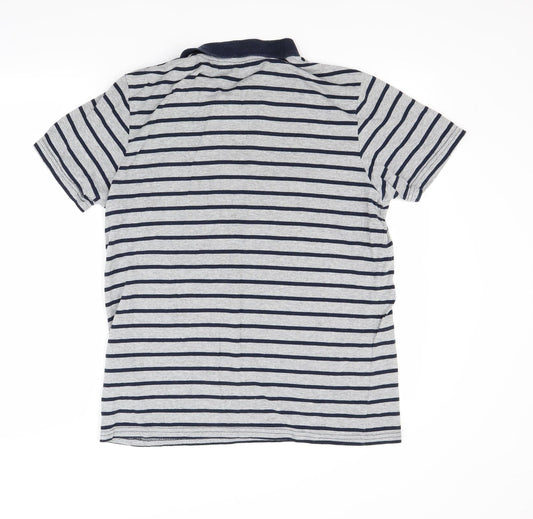 Ceader wood state Mens Grey Striped   Polo Size M