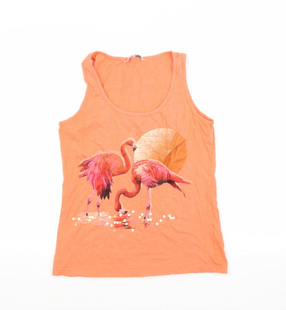 Peacocks Womens Orange   Basic Tank Size 12