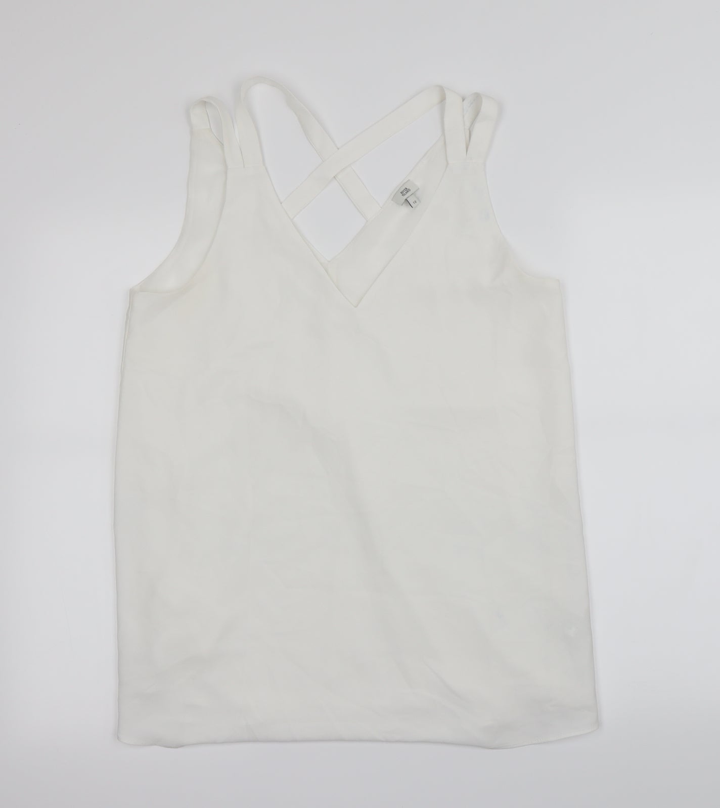 Womens UK Size 12 River Island White Basic Blouse