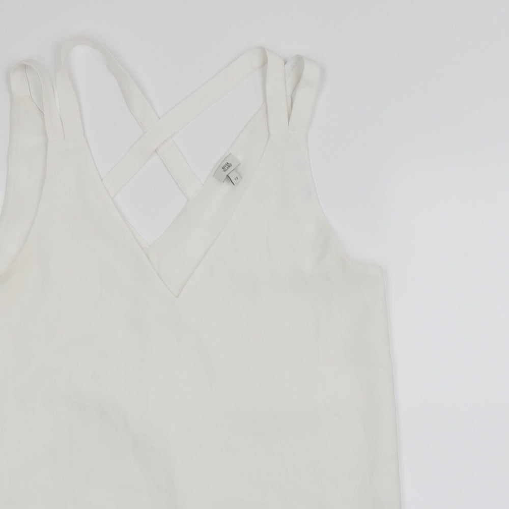 Womens UK Size 12 River Island White Basic Blouse