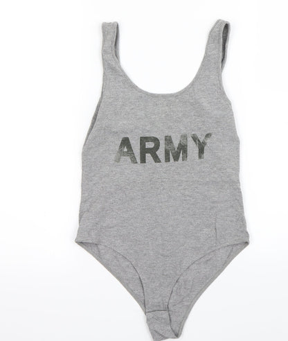 New Look Womens Grey   Bodysuit One-Piece Size 10