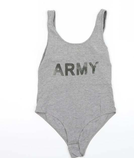 New Look Womens Grey   Bodysuit One-Piece Size 10