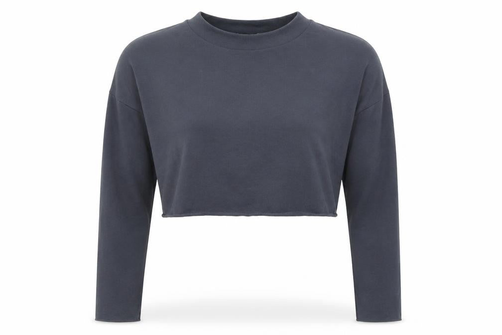 Womens UK Size 12 Boohoo Grey Cropped T-Shirt