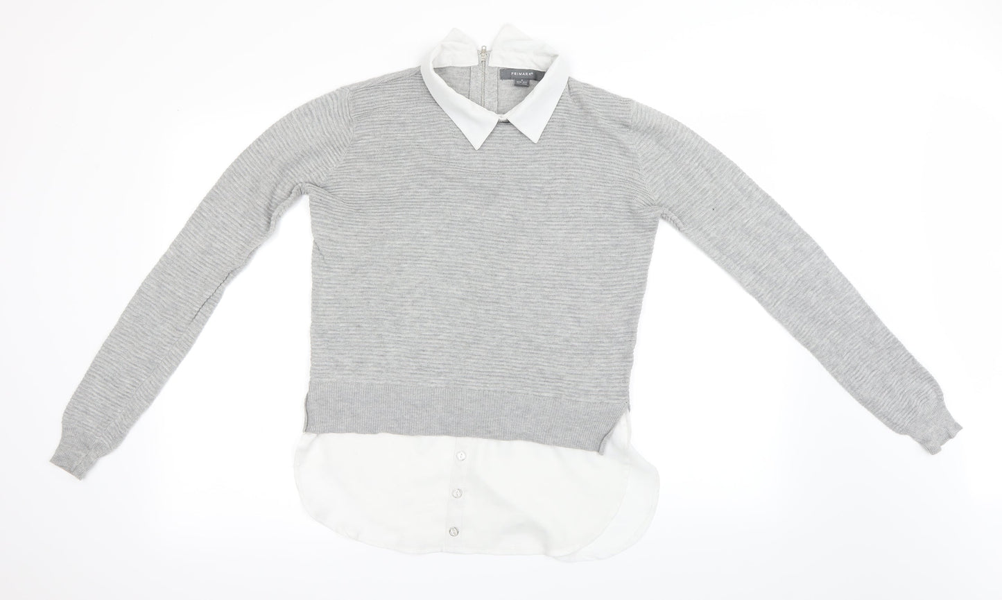 Primark Womens Grey   Pullover Jumper Size S