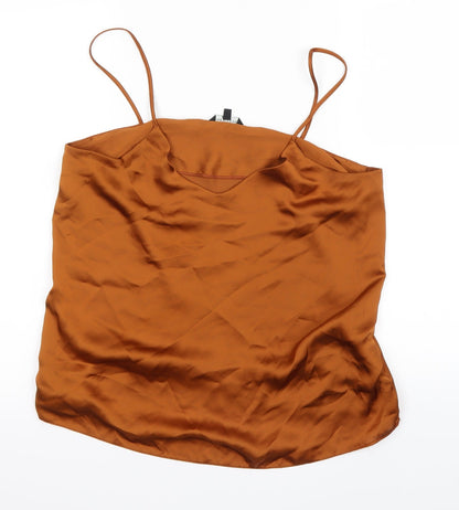 Womens UK Size 14 New Look Brown Basic Blouse