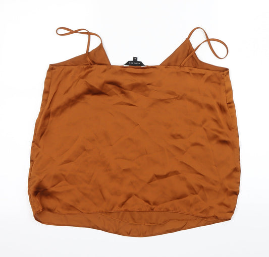 Womens UK Size 14 New Look Brown Basic Blouse