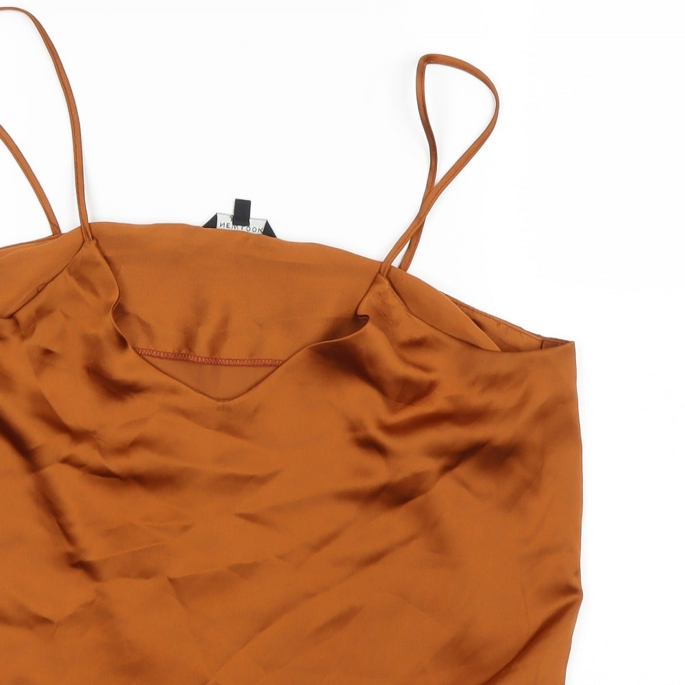 Womens UK Size 14 New Look Brown Basic Blouse