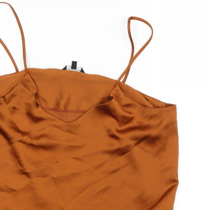 Womens UK Size 14 New Look Brown Basic Blouse