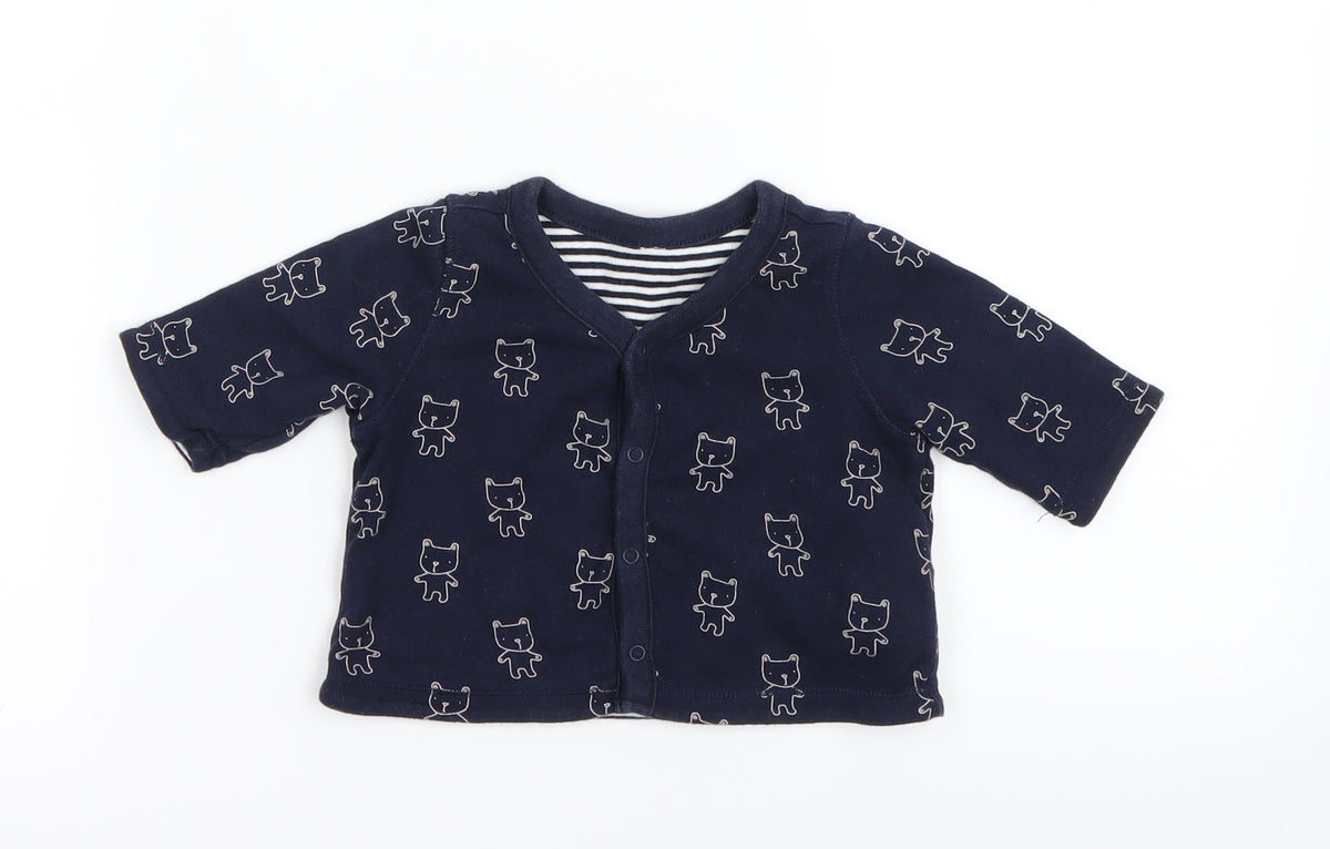 Additional front view of Preworn Blue Basic Button-Up, size 0-3, Months