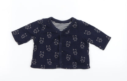 Additional front view of Preworn Blue Basic Button-Up, size 0-3, Months