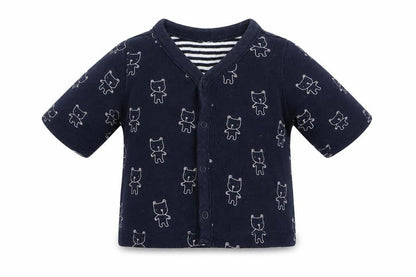 Front view of Preworn Blue Basic Button-Up, size 0-3, Months