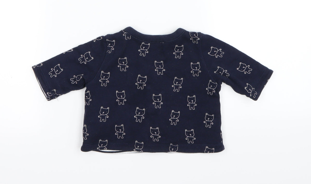 Back view of Preworn Blue Basic Button-Up, size 0-3, Months