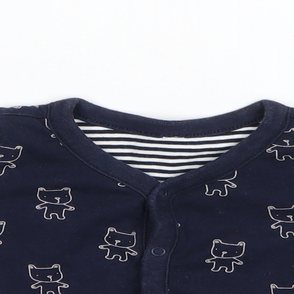Close-up detail of Preworn Blue Basic Button-Up, size 0-3, Months