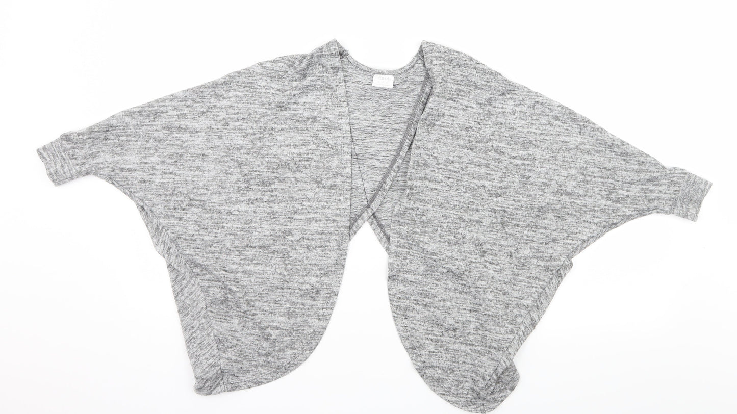 F&F Girls Grey  Knit Cardigan Jumper Size 7-8 Years  - Open back