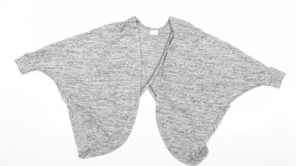 F&F Girls Grey  Knit Cardigan Jumper Size 7-8 Years  - Open back