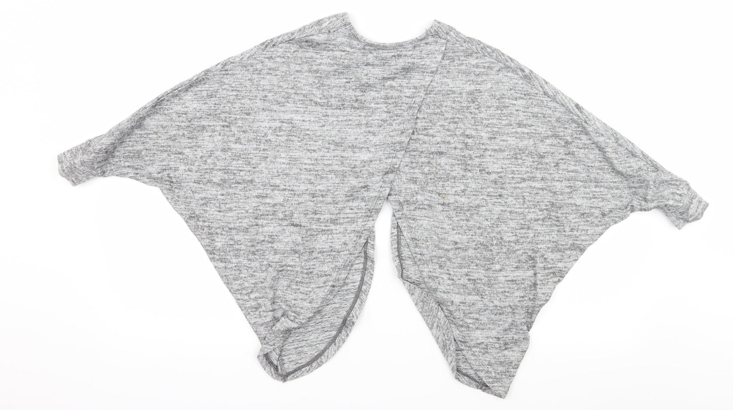 F&F Girls Grey  Knit Cardigan Jumper Size 7-8 Years  - Open back