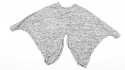 F&F Girls Grey  Knit Cardigan Jumper Size 7-8 Years  - Open back
