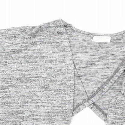 F&F Girls Grey  Knit Cardigan Jumper Size 7-8 Years  - Open back