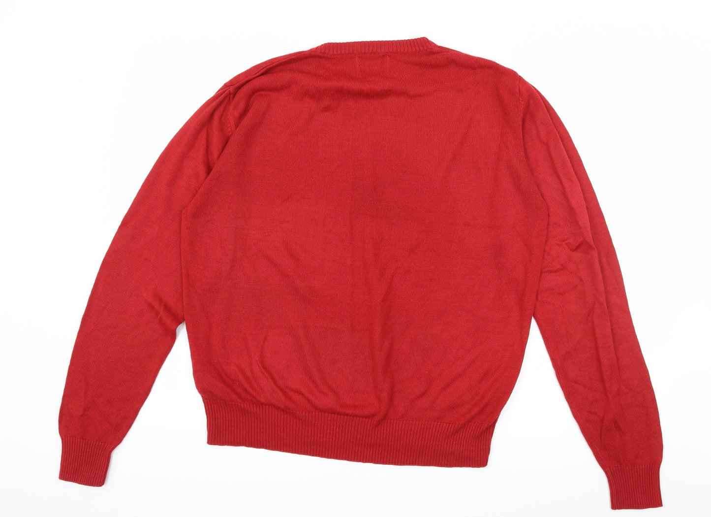 George Mens Red  Knit Pullover Jumper Size M  - Santa Ho Ho Ho