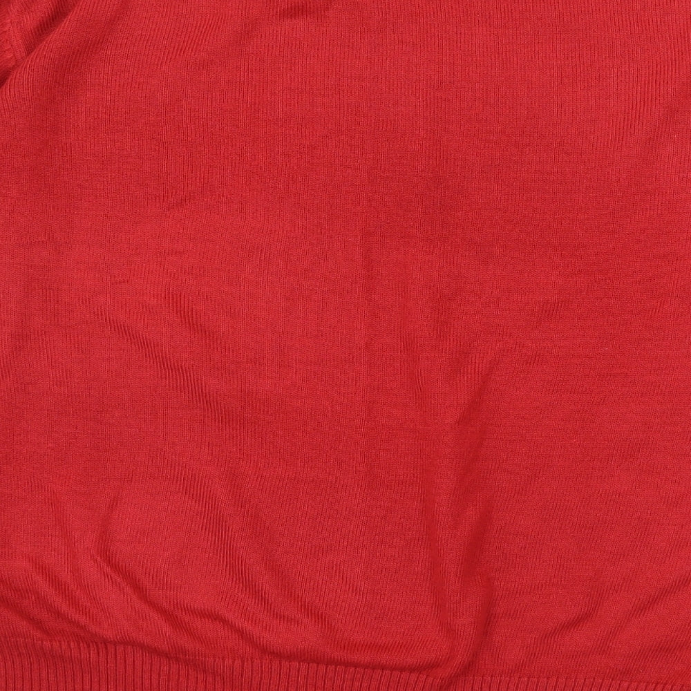 George Mens Red  Knit Pullover Jumper Size M  - Santa Ho Ho Ho