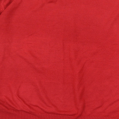 George Mens Red  Knit Pullover Jumper Size M  - Santa Ho Ho Ho