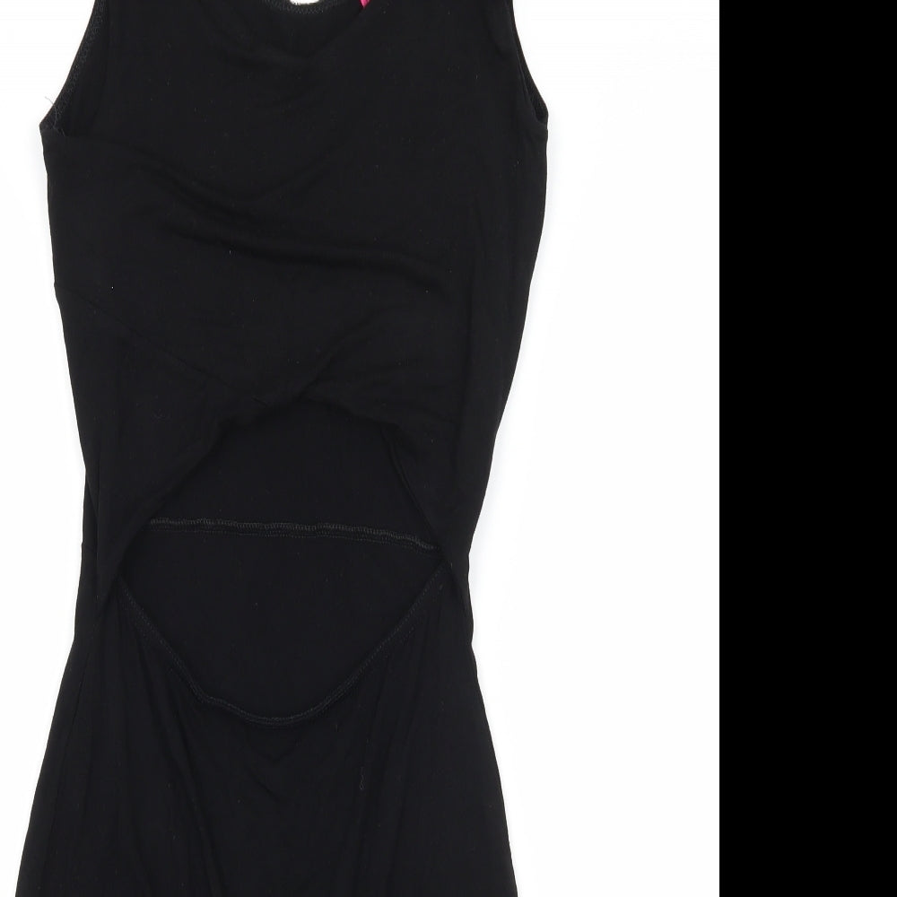 Boohoo Womens Black  Jersey Bodycon  Size 10  - Cut out front
