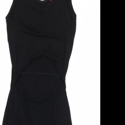 Boohoo Womens Black  Jersey Bodycon  Size 10  - Cut out front