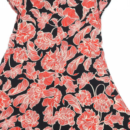 Atmosphere Womens Black Floral  A-Line  Size 6