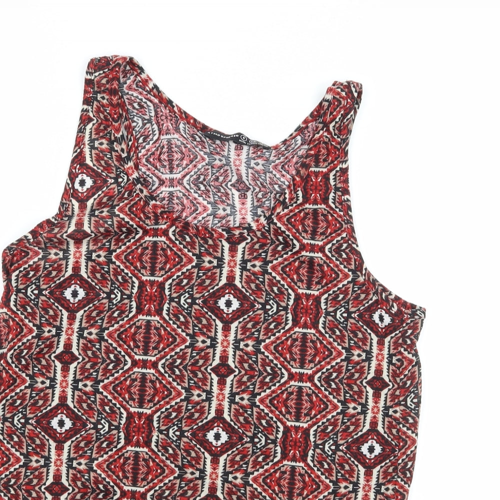 Atmosphere Womens Red Geometric Jersey Camisole Tank Size 6
