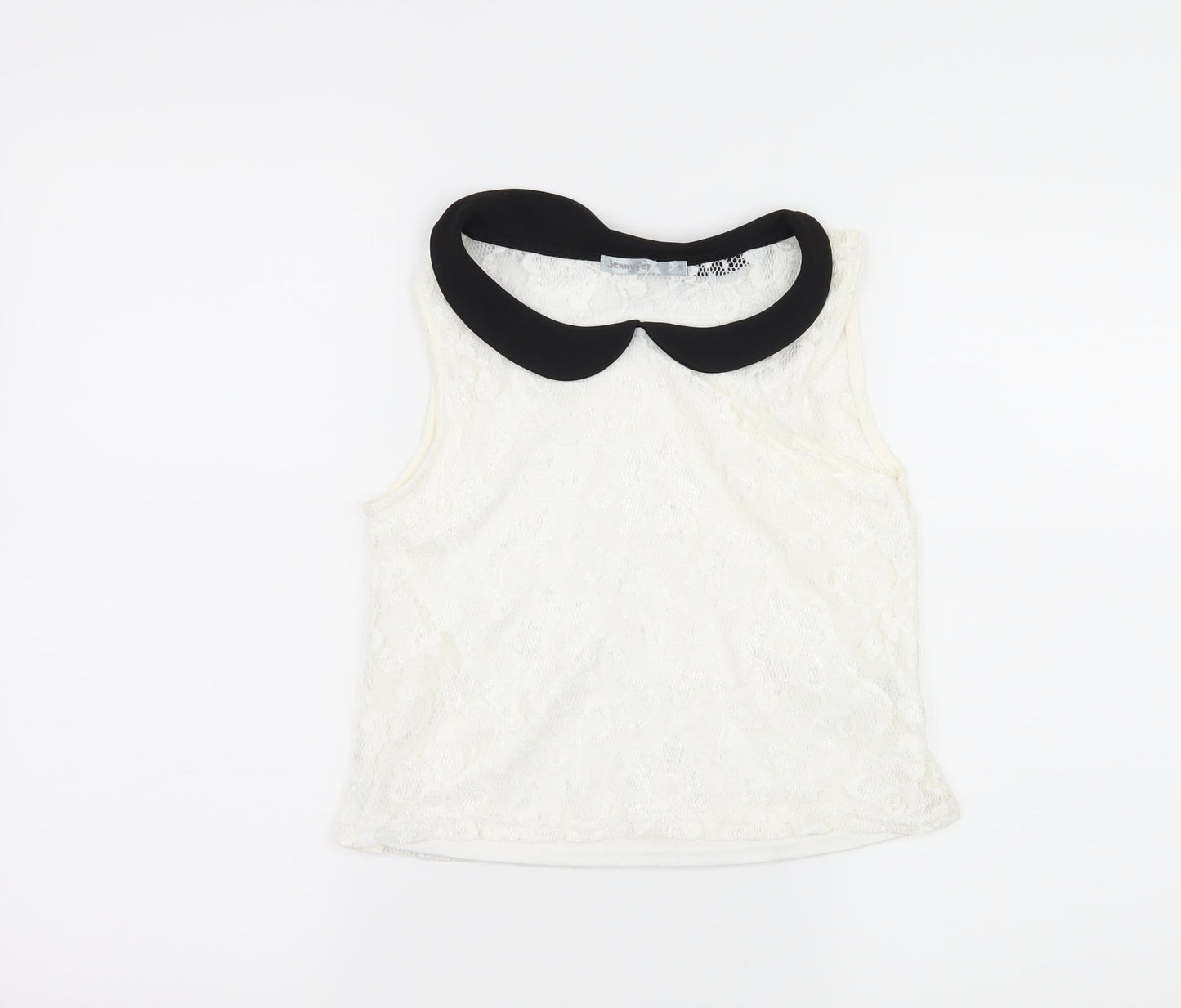Womens UK Size S Jennyfer White Basic Tank