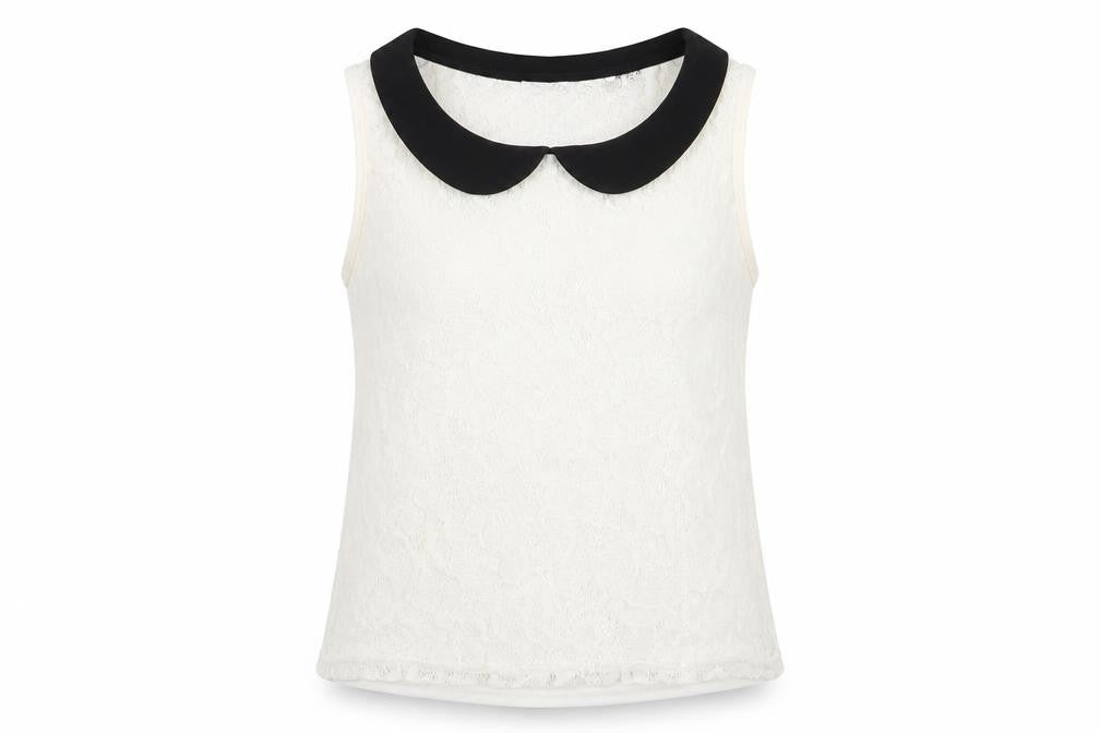 Womens UK Size S Jennyfer White Basic Tank