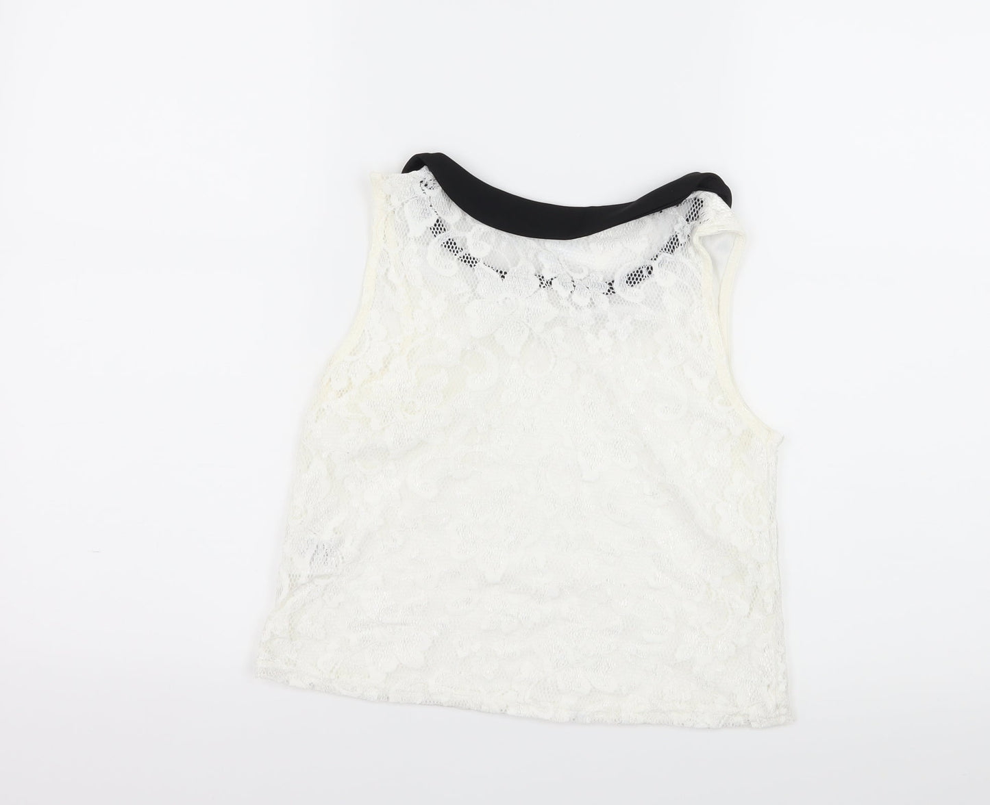 Womens UK Size S Jennyfer White Basic Tank