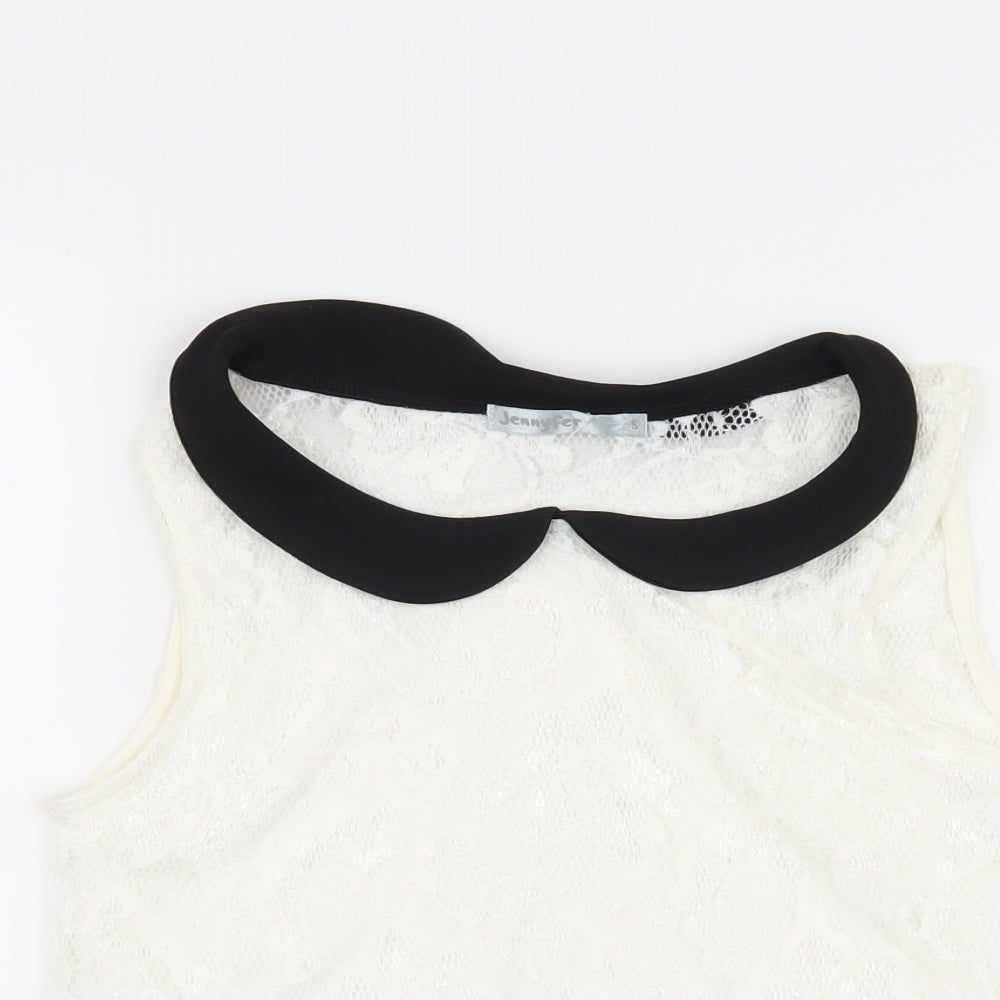 Womens UK Size S Jennyfer White Basic Tank