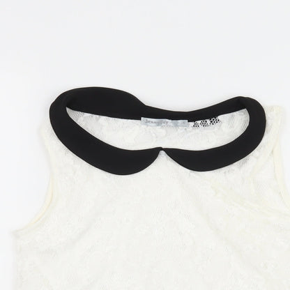 Womens UK Size S Jennyfer White Basic Tank