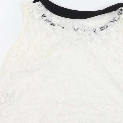 Womens UK Size S Jennyfer White Basic Tank
