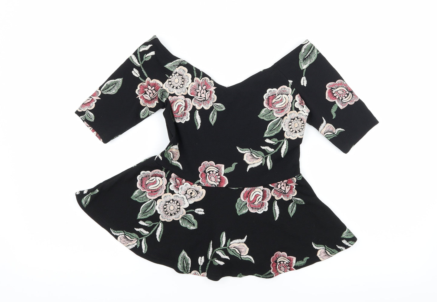 Womens UK Size 8 New Look Black Basic Blouse