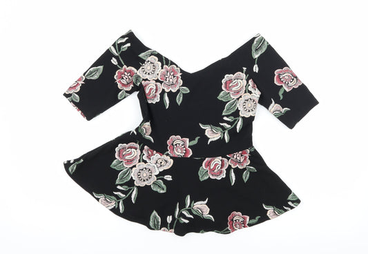Womens UK Size 8 New Look Black Basic Blouse