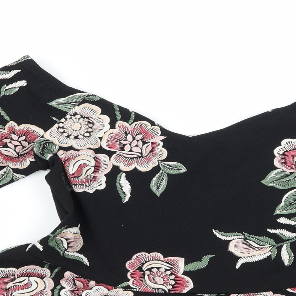 Womens UK Size 8 New Look Black Basic Blouse