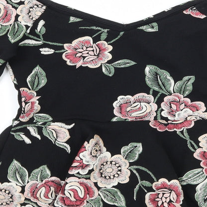 Womens UK Size 8 New Look Black Basic Blouse