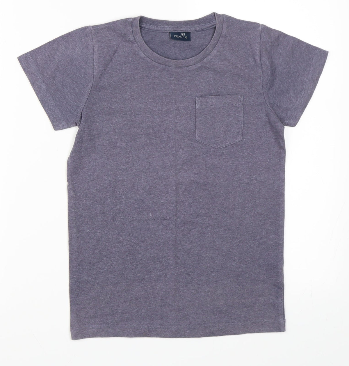 Additional front view of Next boys’ grey basic t-shirt, size 8, years