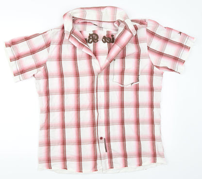 Soviet Mens White Check   Button-Up Size L