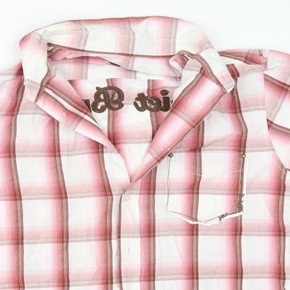 Soviet Mens White Check   Button-Up Size L