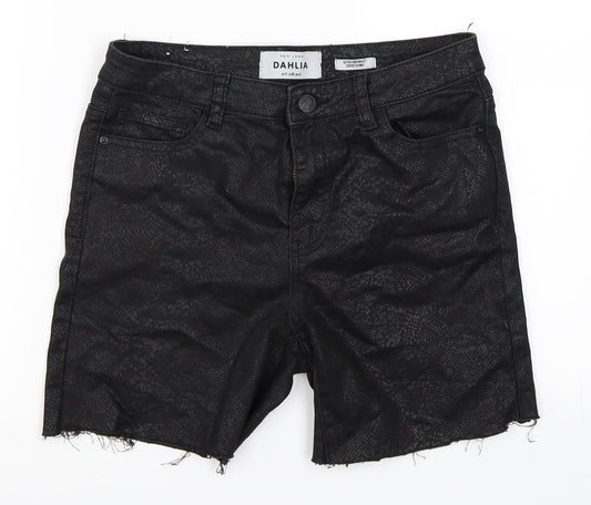 New Look Womens Black   Cut-Off Shorts Size 10 - Super Skinny