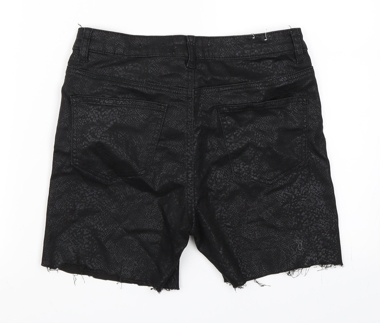 New Look Womens Black   Cut-Off Shorts Size 10 - Super Skinny