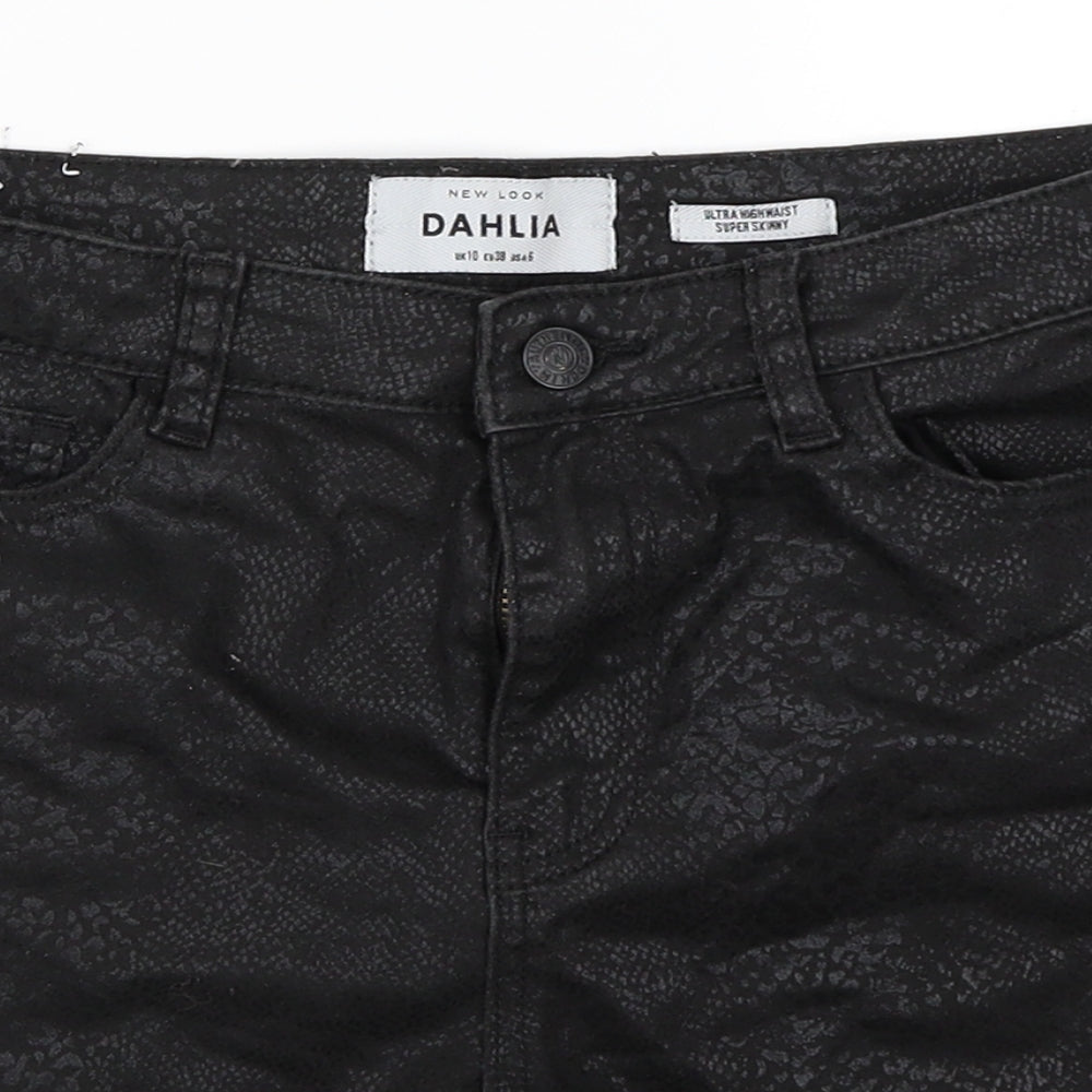 New Look Womens Black   Cut-Off Shorts Size 10 - Super Skinny